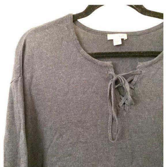 J.JILL Lace Up Long Sleeve Sweater Sz L‎ - Picture 2 of 4